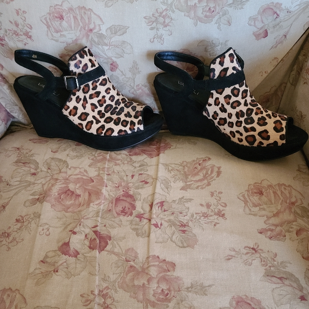 Animal print wedges